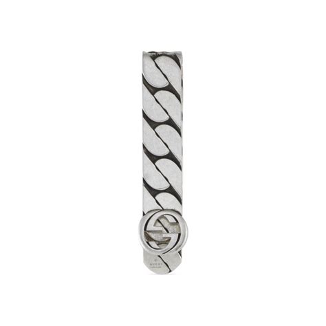 ferma soldi gucci in argento|Fermasoldi Gucci argento con GG .